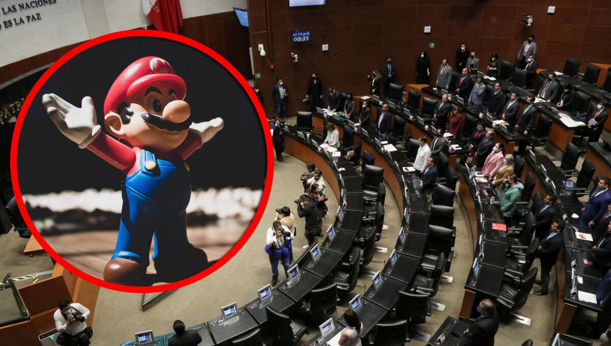 Cámara de Senadores se vuelve un taller de globos; hicieron un Mario Bros