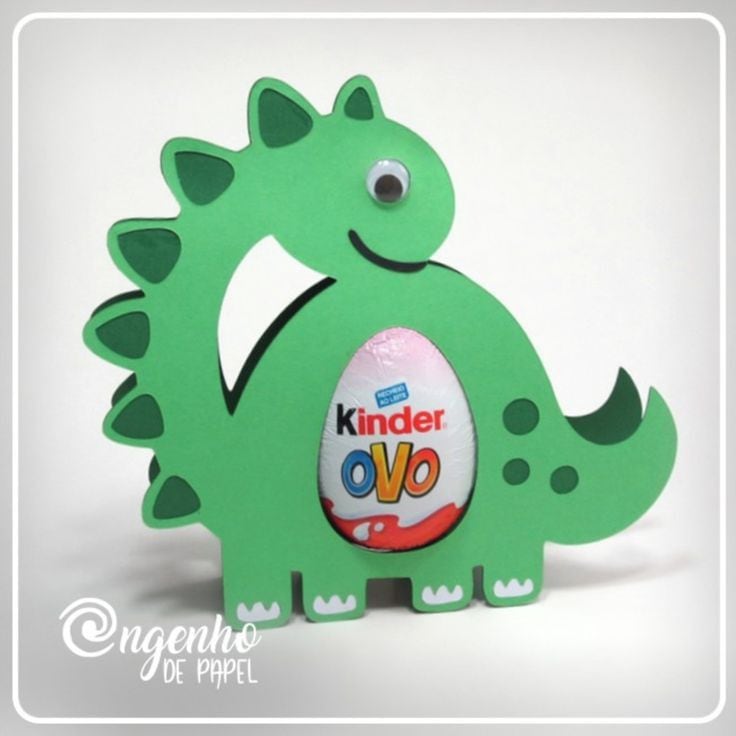 Ideas para decorar un huevo Kínder: Dinosaurio