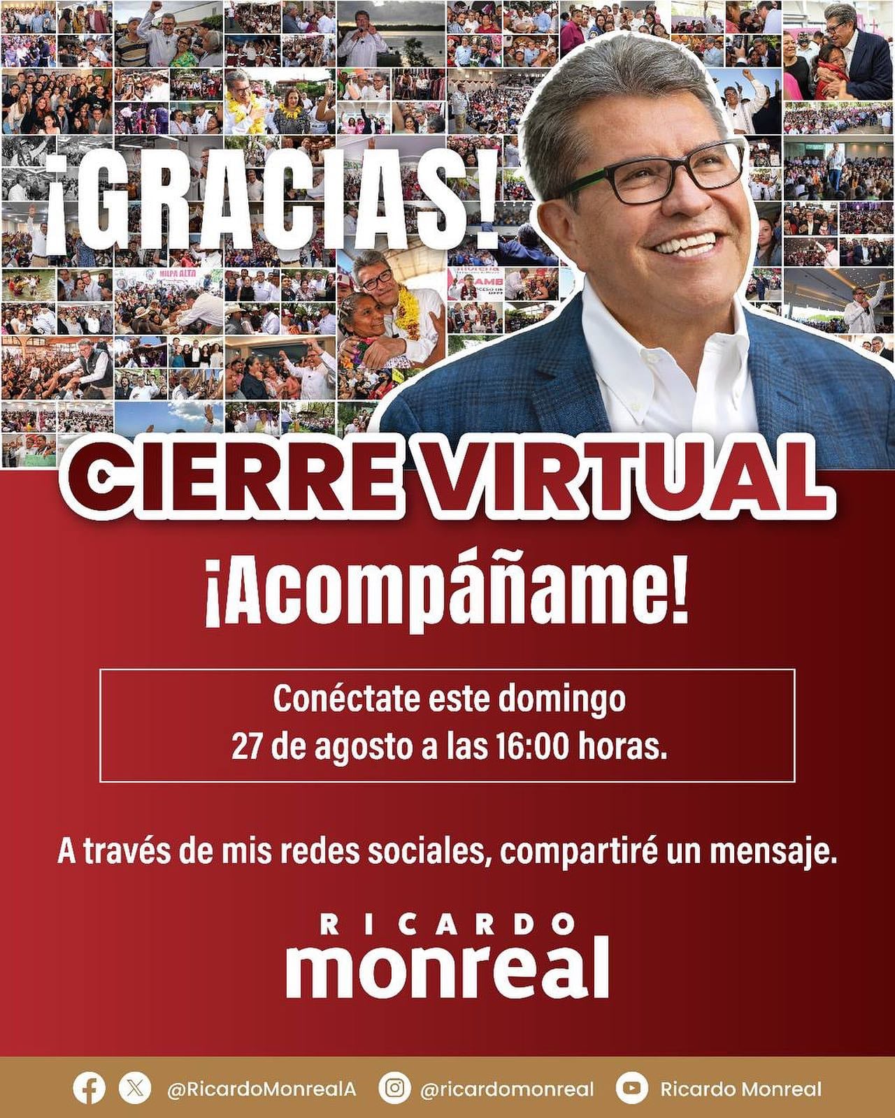 Ricardo Monreal, cierre virtual de giras por México