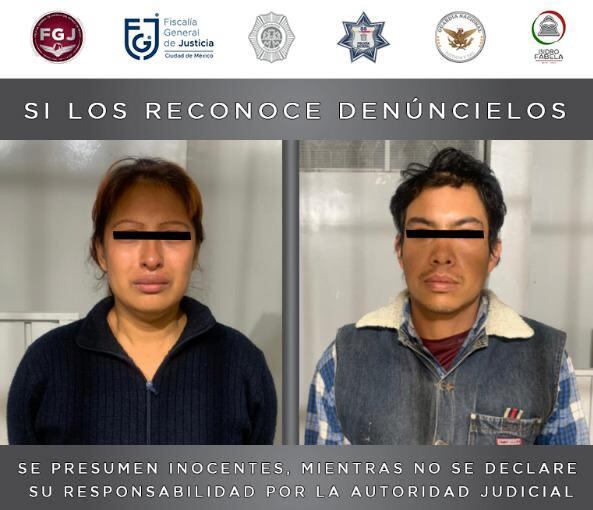 Gladys Giovana y Mario Alberto, presuntos feminicidas.