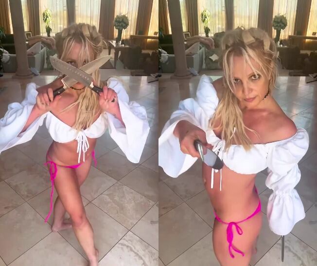 Britney Spears, baila con cuchillos