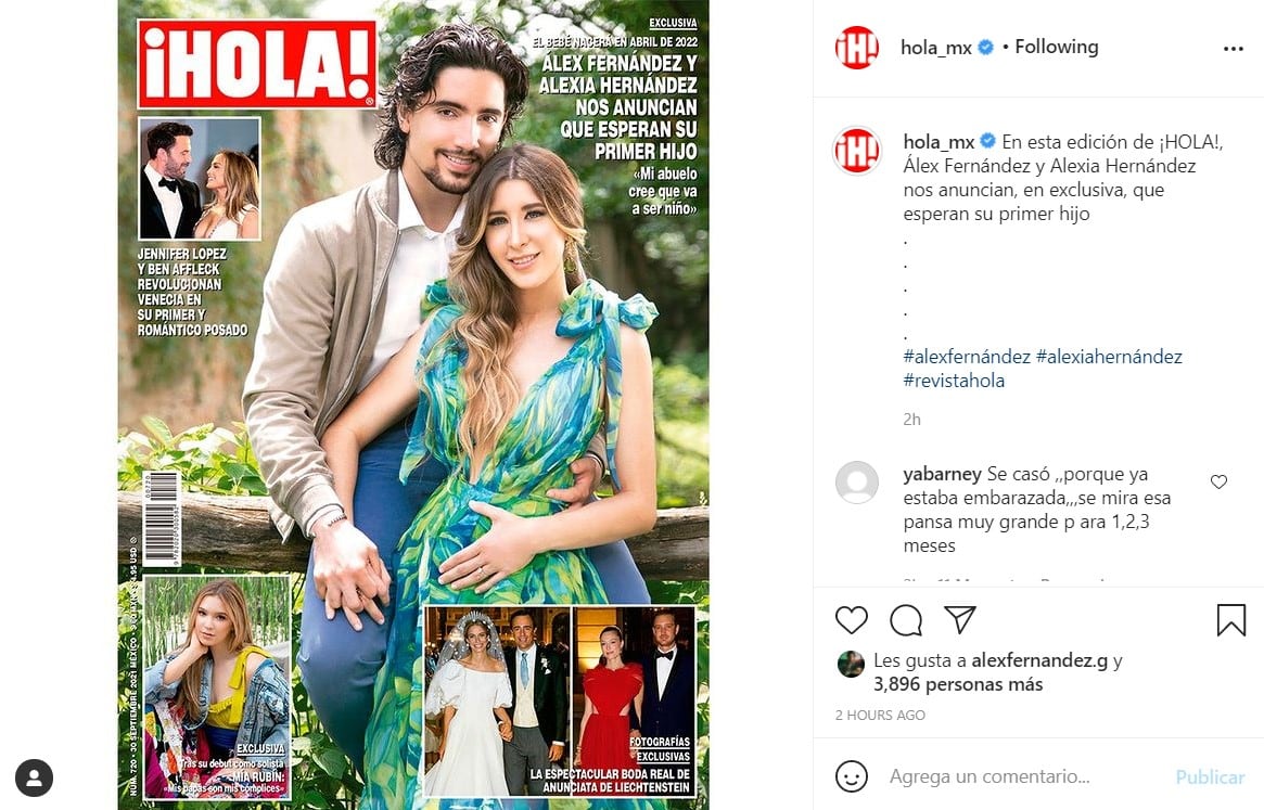Publicación de ¡Hola! México en Instagram