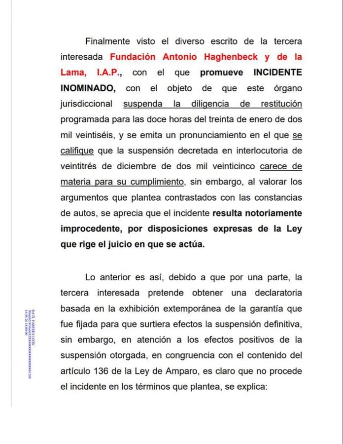 Refugio Franciscano acusa a Fundación Haghenbeck de frenar entrega de predio