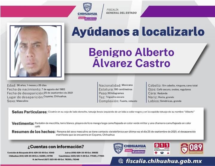 Ficha de búsqueda de Benigno