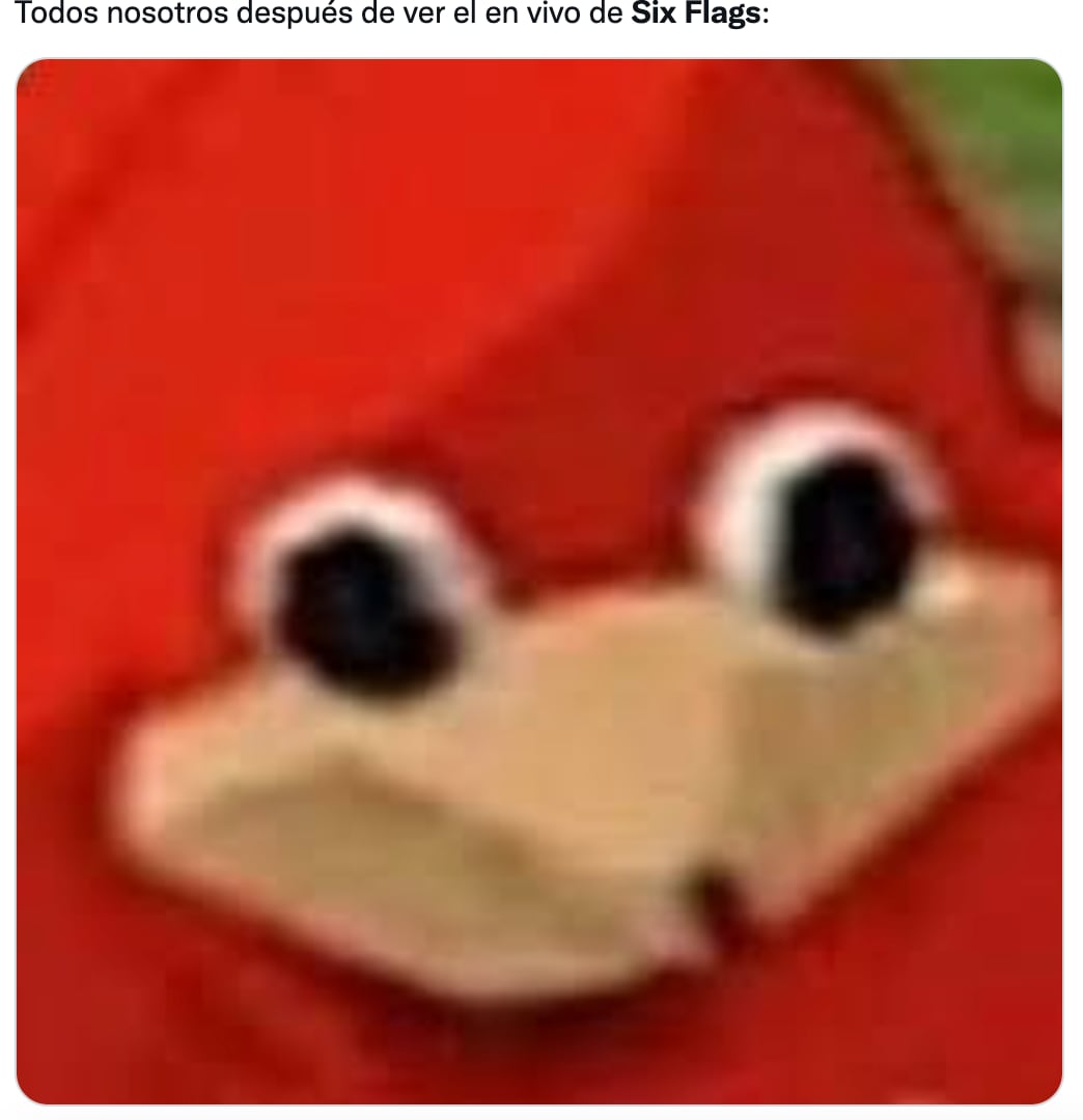 Memes sobre la transmisión de Six Flags México