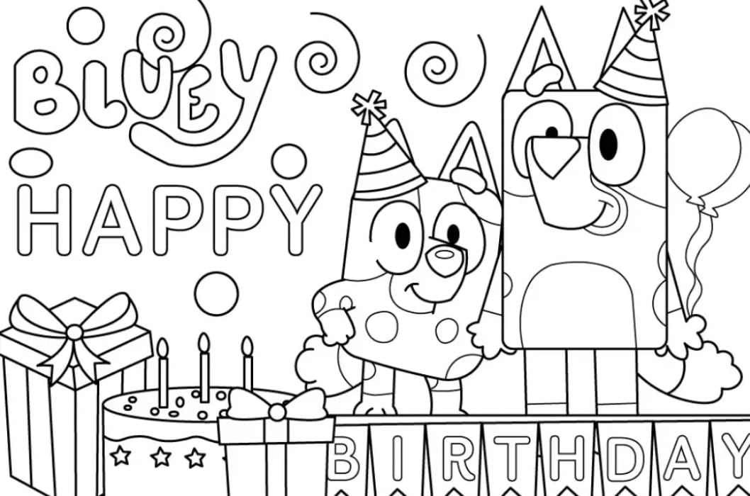 Bluey y Bingo de cumpleaños