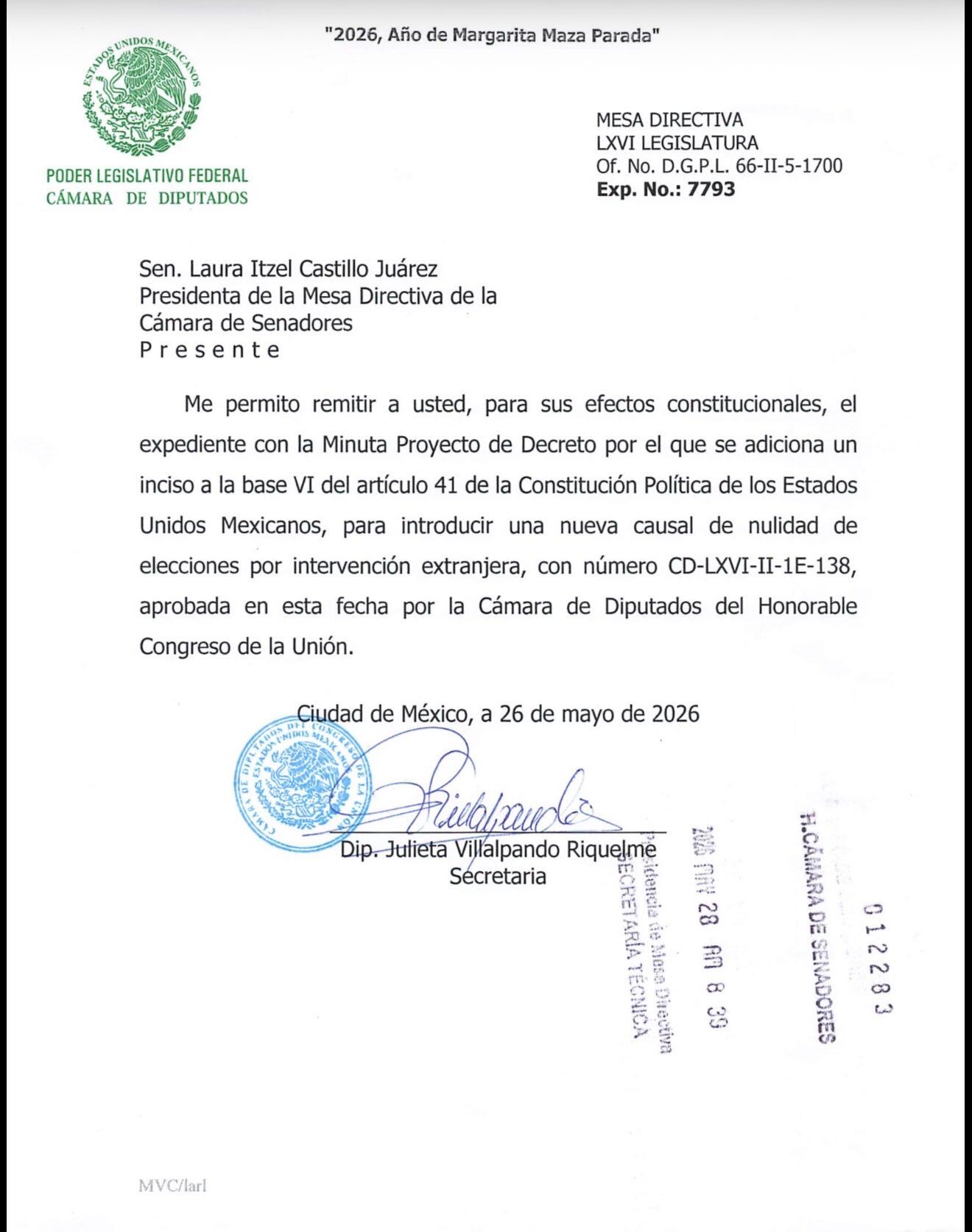 Cámara de Diputados frena reforma en materia de nulidad