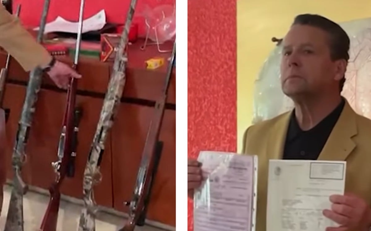 Alfredo Adame demuestra que tiene permiso para portar armas