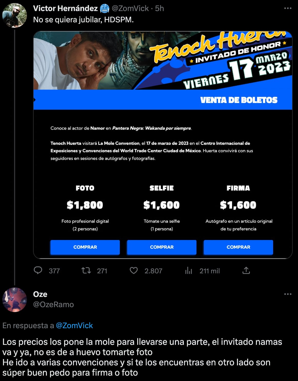 Tenoch Huerta en La Mole 2023