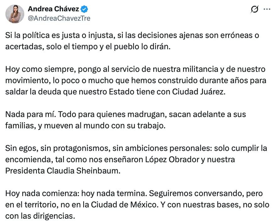 Andrea Chávez, coordinadora municipal de Ciudad Juárez, Chihuahua