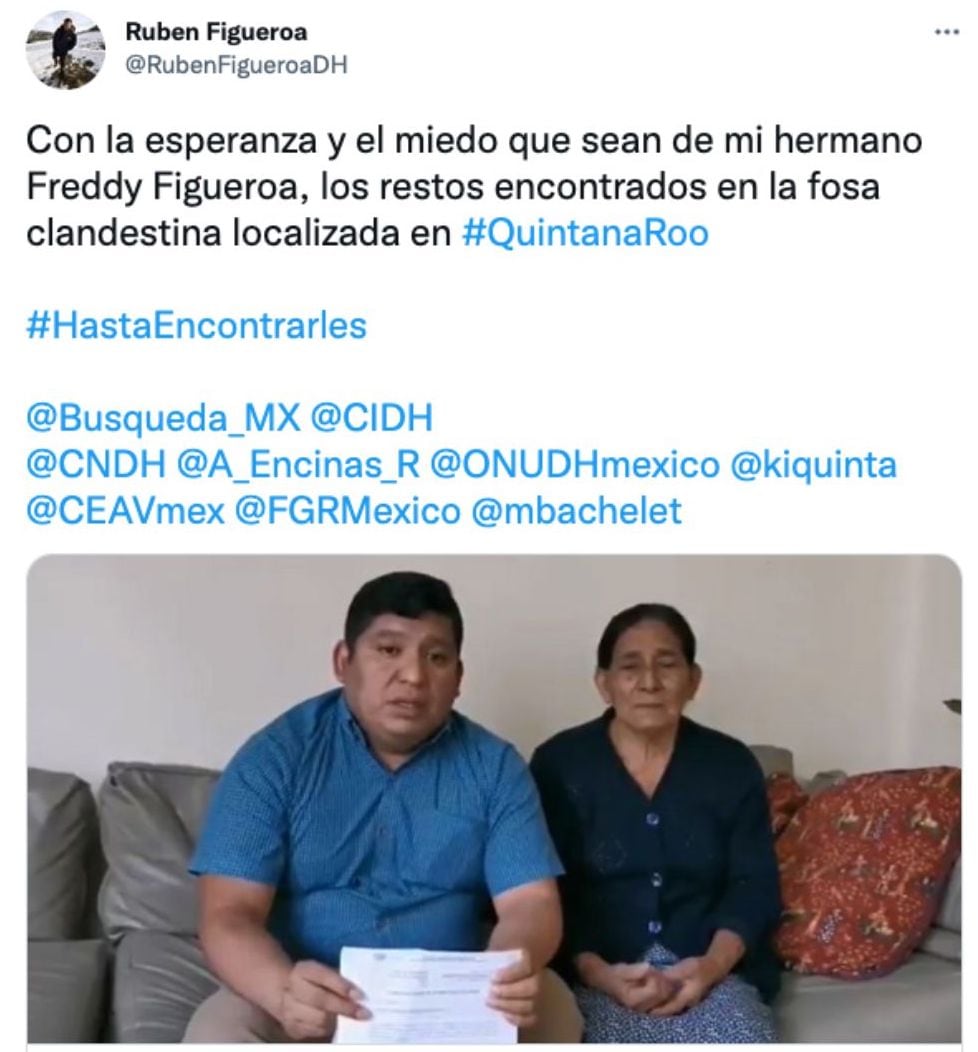 Rubén informó sobre el hallazgo de la fosa en Quintana Roo