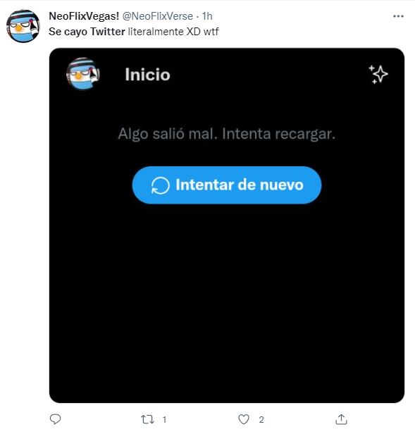 Usuarios reportando caída de Twitter