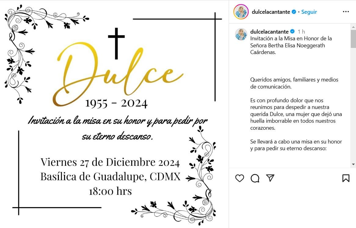 Harán una misa en honor a Dulce en la Basílica de Guadalupe