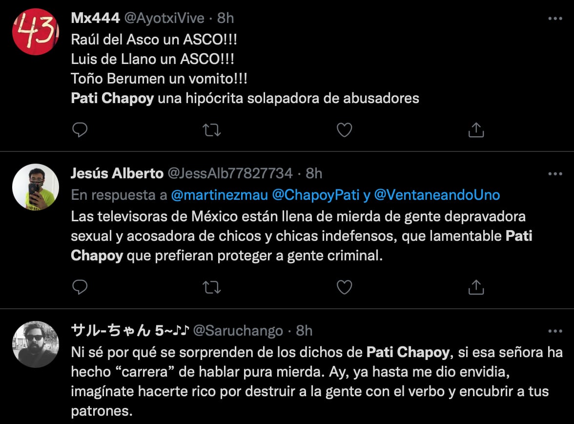 Tunden a Pati Chapoy por defender a Toño Berumen quien es señalado por acoso