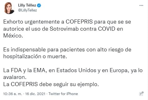 Tuit de Lilly Téllez