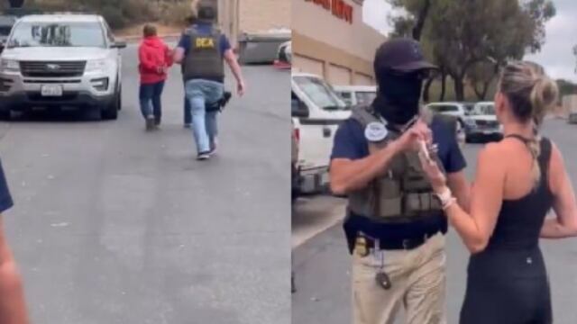 Mujer trata de detener un arresto de ICE en Home Depot en California