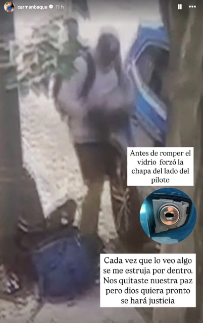 Carmen Baqué denuncia robo