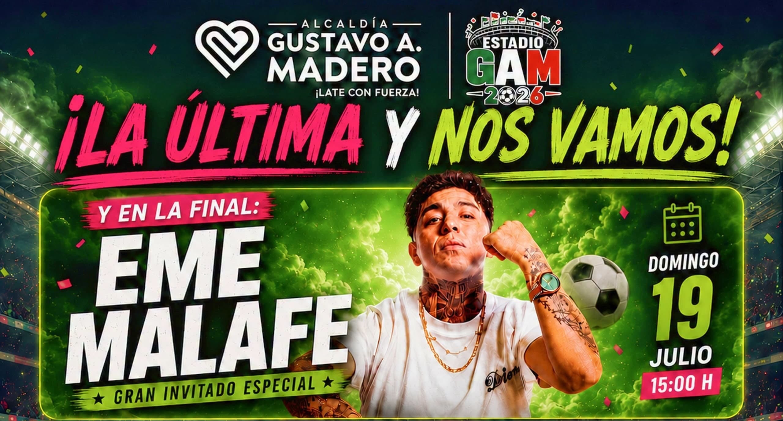Concierto de Eme MalaFe en Explanada de la GAM