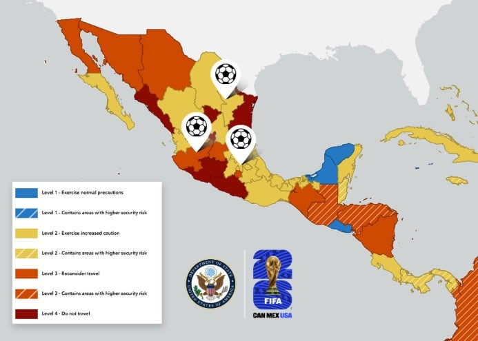 Estados Unidos alerta de viaje México Mundial 2026