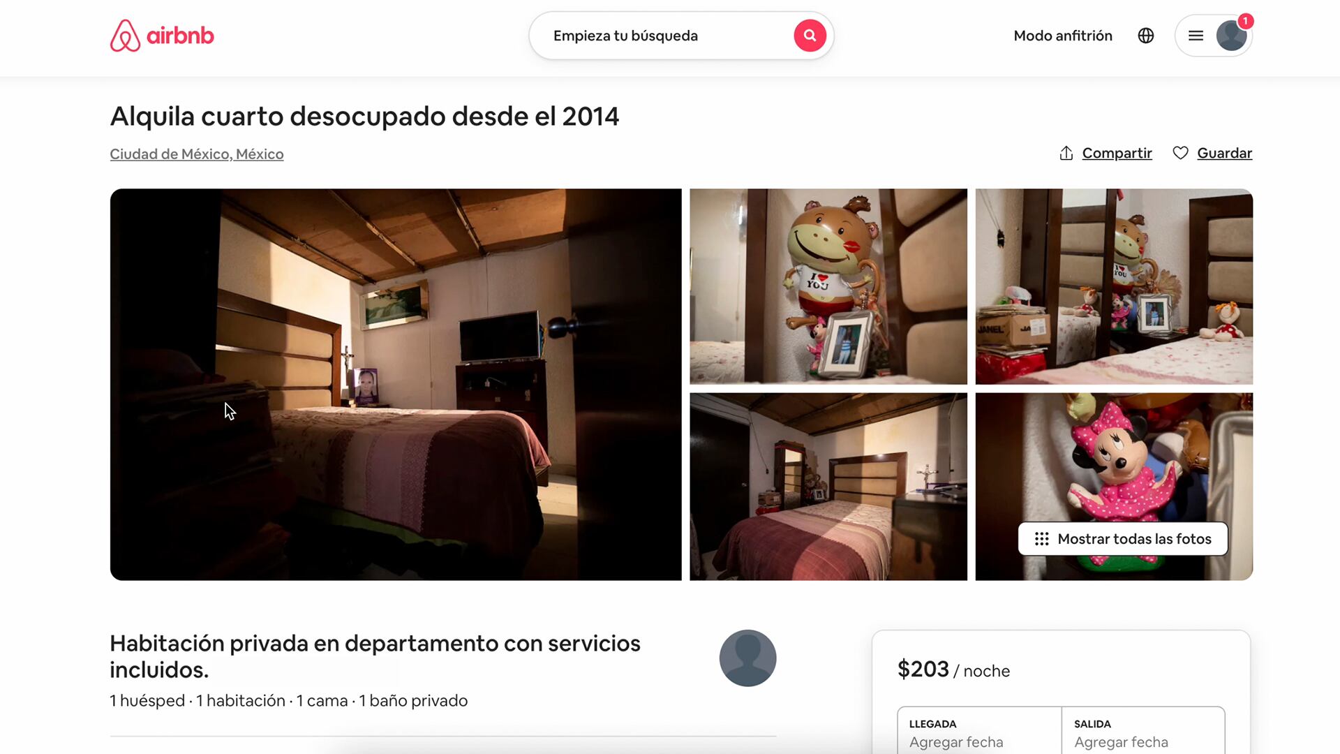 Reservación de Cuartos Vacíos en Airbnb