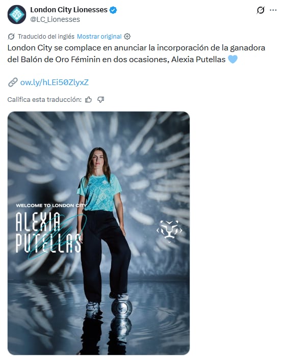 Alexia Putellas es nueva jugadora del London City.