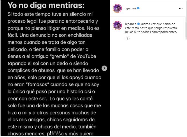 Ixpanea sobre denuncia a Yayo Gutiérrez.