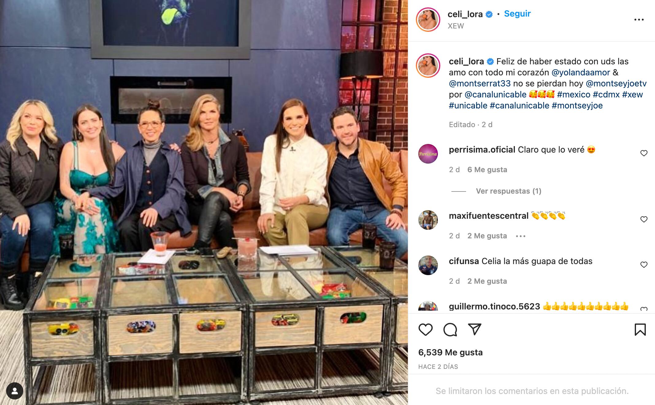 Celia lora en el programa "Montse & Joy"