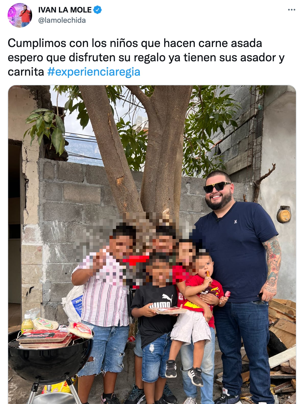 La Mole le regaló un asador y carne a los niños virales de TikTok