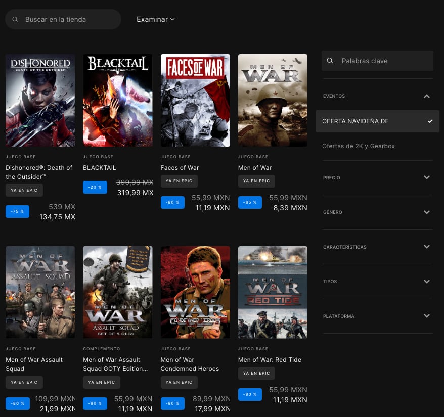 Epic Games pone sus mejores ofertas para Navidad