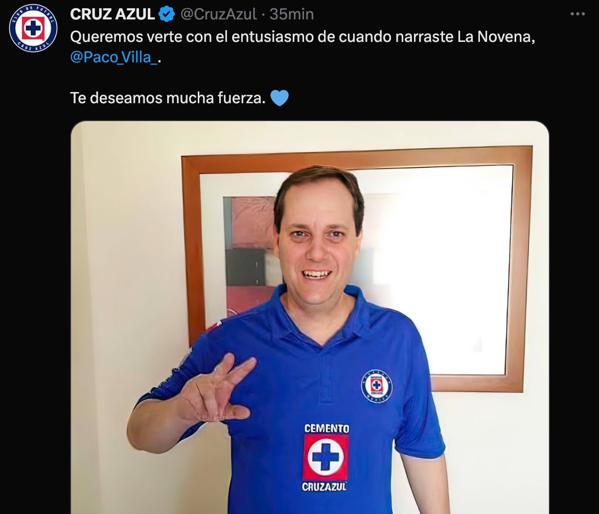 Cruz Azul manda mensaje a Paco Villa
