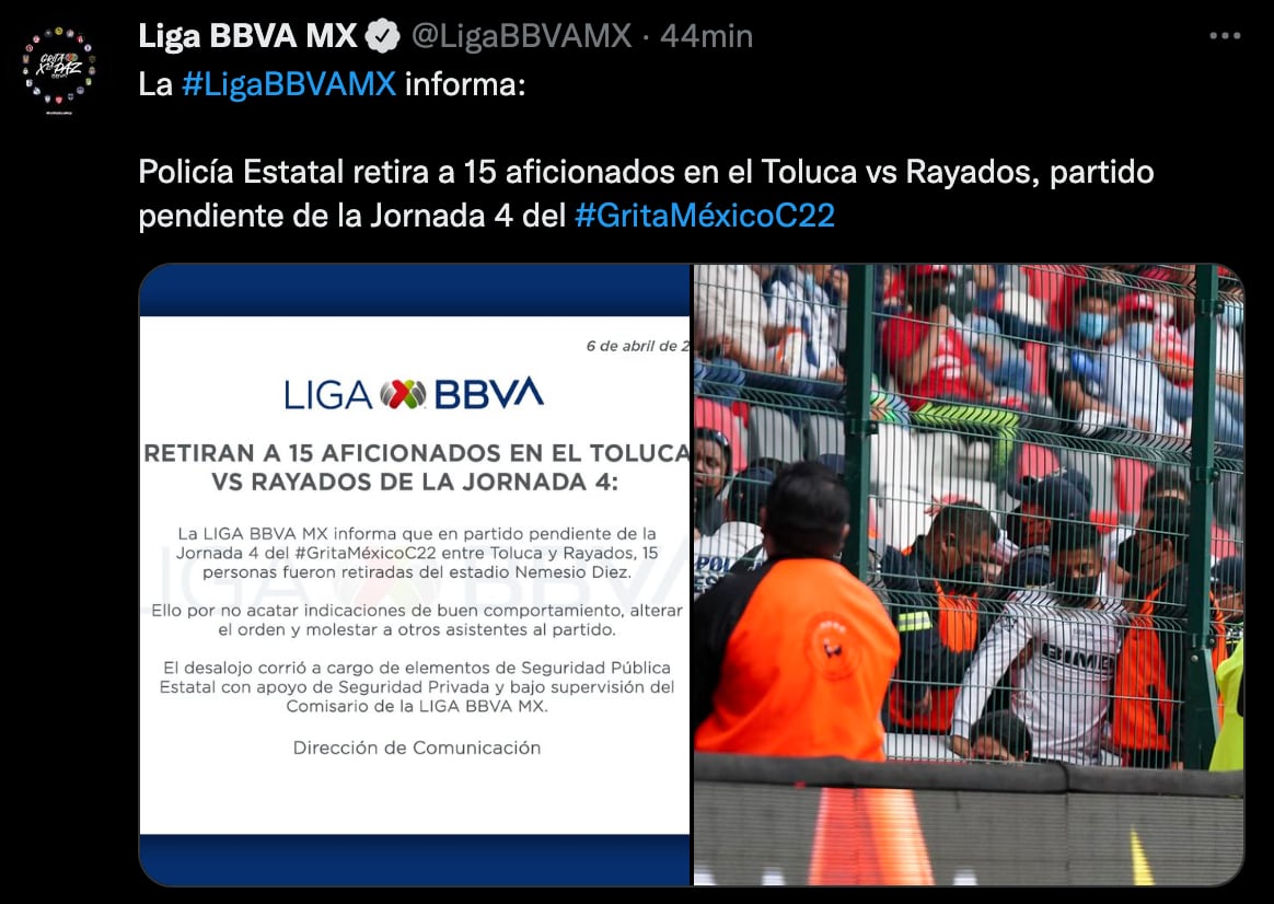 Liga MX retira 15 aficionados