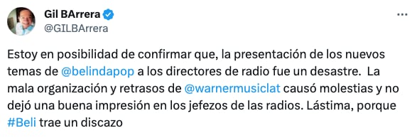 Warner Music habría saboteado a Belinda