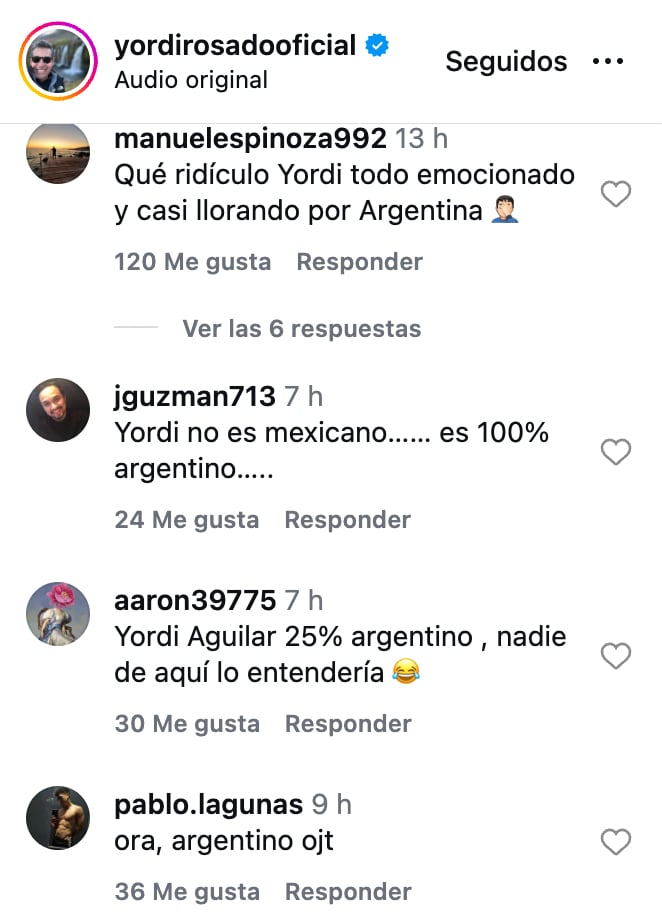 Yordi Rosado desata críticas por apoyar a Argentina en el Mundial 2026