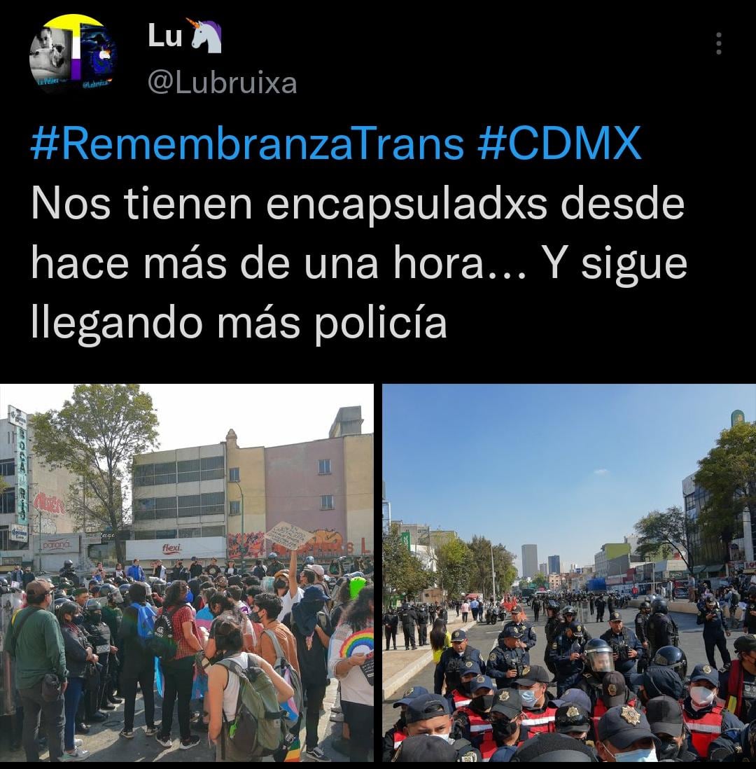 Marcha por el Día Internacional de la Memoria Trans en la CDMX