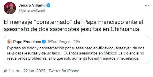 Tuit de Jenaro Villamil
