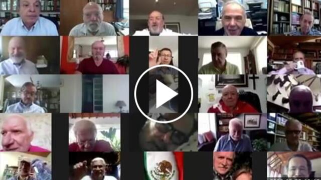 Ex alumnos del Patria con Aguilar Camín