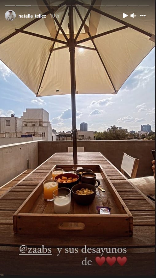 Natalia Téllez comparte el desayuno que le preparó su novio