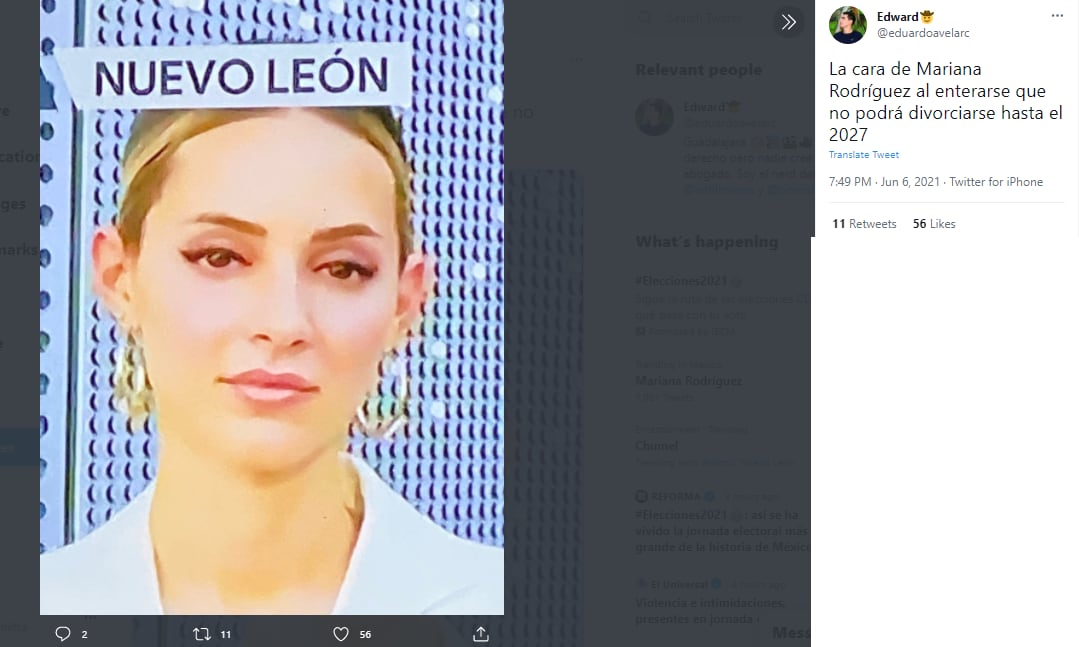 Memes por la cara de Mariana Rodríguez