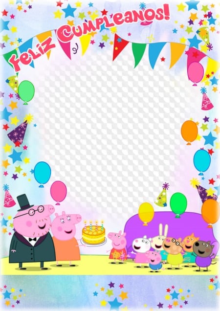 Tarjeta de feliz cumpleaños de Peppa Pig