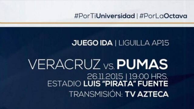 Veracruz vs Pumas, liguilla Ap 15