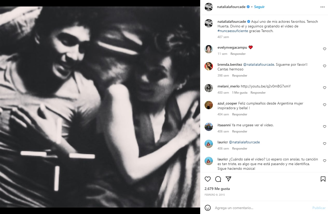Publicación Instagram de Natalia Lafourcade hablando de Tenoch Huerta