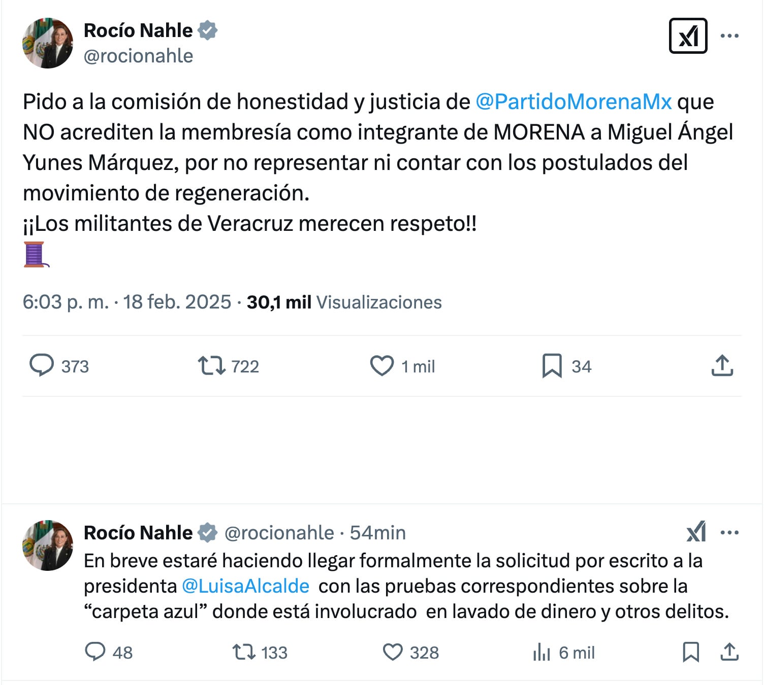 Rocío Nahle contra Miguel Ángel Yunes Márquez