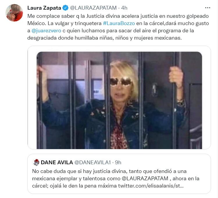 Laura Zapata reacciona a la orden de prisión preventiva de Laura Bozzo