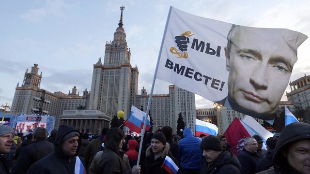 Celebración en Rusia en el tercer aniversario de la anexión de Crimea.