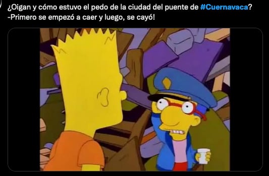Meme del puente de Paseo Ribereño en Cuernavaca.