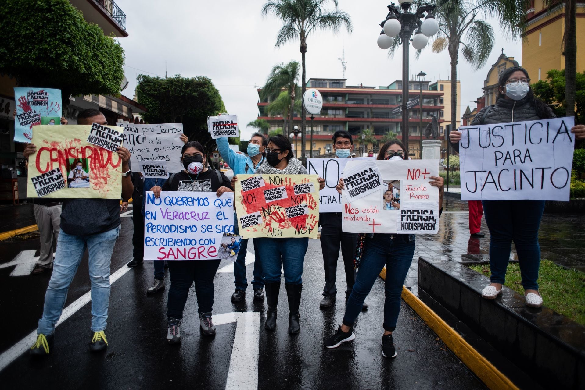 Protesta por asesinato de Jacinto en Veracruz