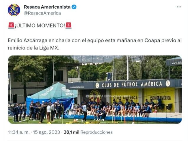 Emilio Azcárraga cayó de sorpresa en el entrenamiento del Club América previo a la reanudación del Apertura 2023.