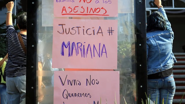 Protesta por feminicidio de Mariana Leticia.