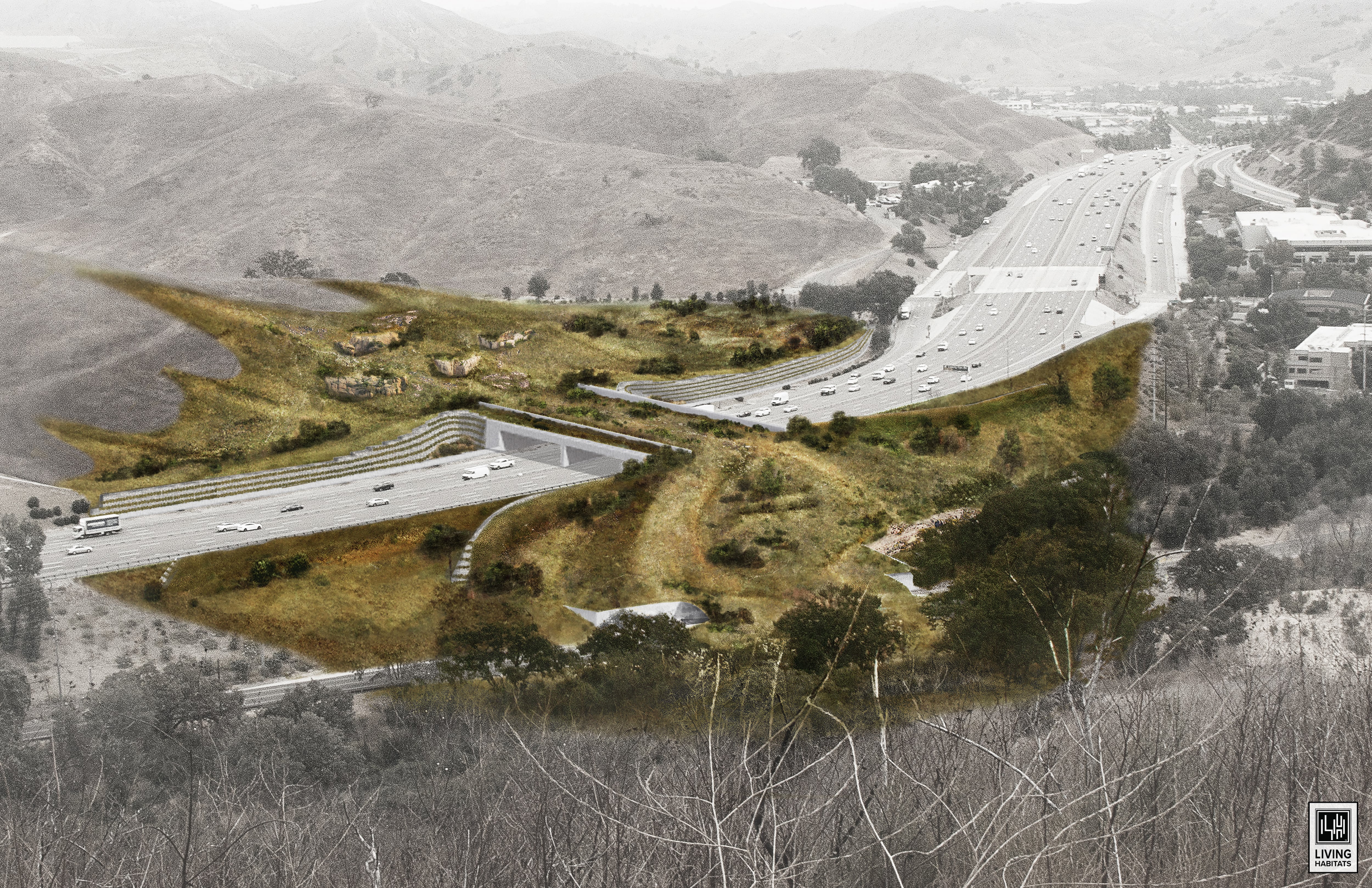 Diseño conceptual de como será el Puente Para la Vida Silvestre Wallis Annenberg EFE/Living Habitats/NWF