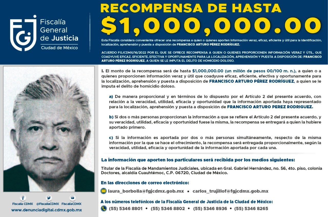 Ficha de búsqueda de Francisco Arturo Pérez Rodríguez